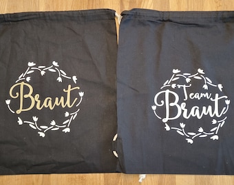 Bolsa de gimnasio para la JGA, boda, fiesta, equipo de novia, novia, despedida de soltera, algodón, regalo, moda, bolsa de yute, accesorio, souvenir