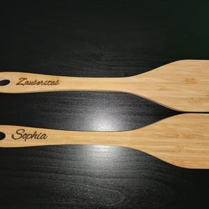 Bamboo spatula, personalized, kitchen, cooking, gift, mom, birthday, DIY, souvenir, love, grandma, grandpa, housewarming, wedding