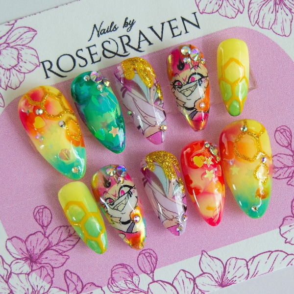 Press On Nail set Queen Bee Inspired