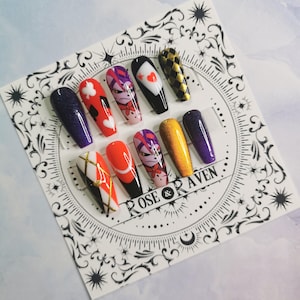Husker Hazbin Hotel Press On Nail Set