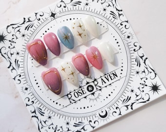 Opal Moon Stone Press On Nail Set