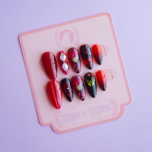 Alastor The Radio Demon Inspired Press On Nail set