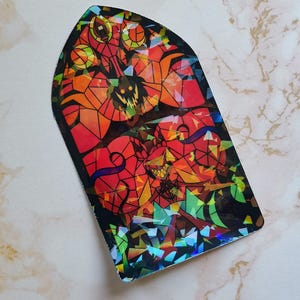 Alastor, The Radio Demon StainGlass Laminated Vinyl Sticker
