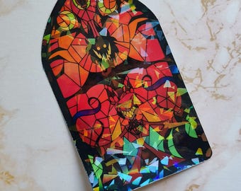 Alastor, The Radio Demon StainGlass Laminated Vinyl Sticker