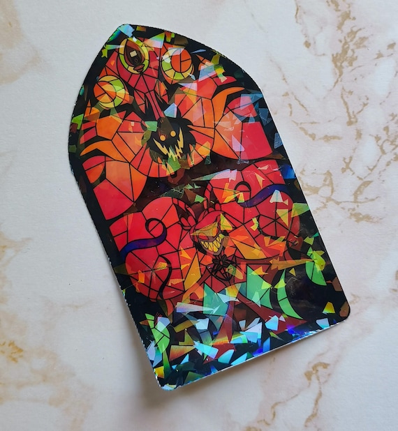 Alastor, The Radio Demon StainGlass Laminated Vinyl Sticker