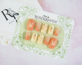 Press on  Nail Set Matte Bunny Inspired