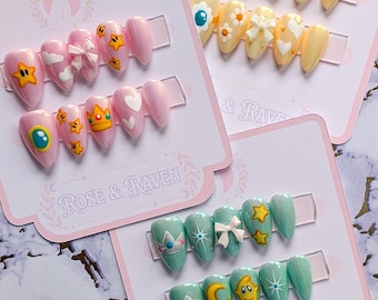 Custom Hand-made hand painted Princess Inspired Press on Nail Set