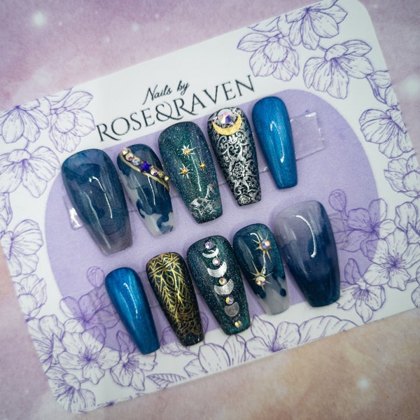 Night Court inspired press on nail set