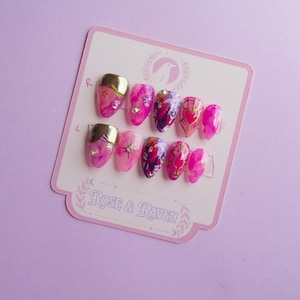 AngelxHusker stain glass Inspired Press On Nail Set