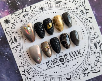 Mystic Dragon Scale Inspired Press on Nail Set