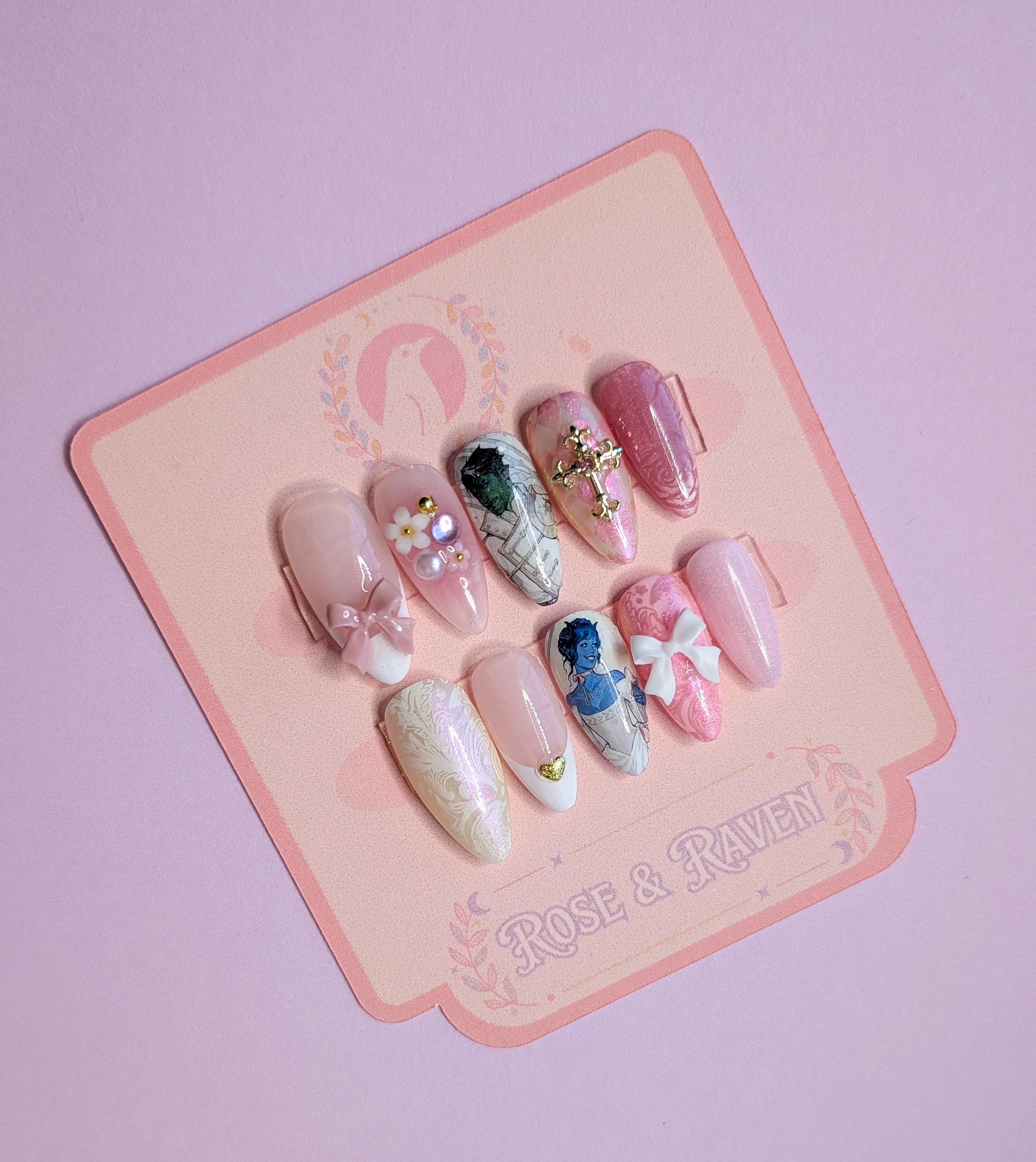 Custom Hand-made Jesterxfjord Wedding Inspired Press on Nail Set