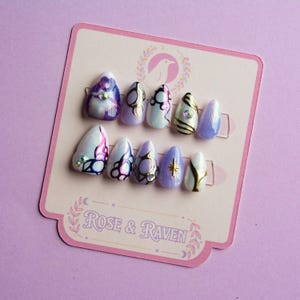 Custom Hand-made ARCANE Jayxvik Inspired Press on Nail Set