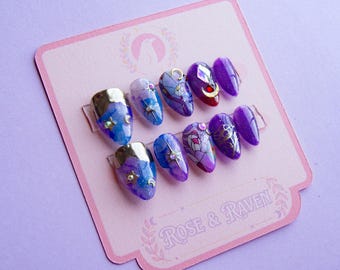 Set de uñas postizas personalizadas hechas a mano inspiradas en StolasxBlitzo