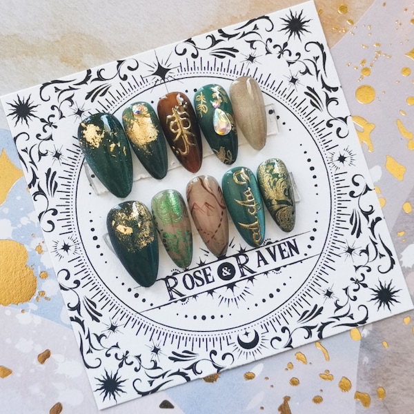 Custom Hand-made LOTR Inspired Press on Nail Set