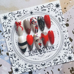 Vaggie Hazbin Hotel Inspired Press On Nail set