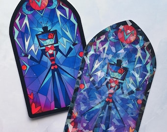 Vox Hazbin Hotel StainGlass Laminated Vinyl Sticker