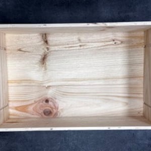 Rectangular shapes, handcrafted wooden boxes made from reclaimed wood, available in standard or customizable sizes.