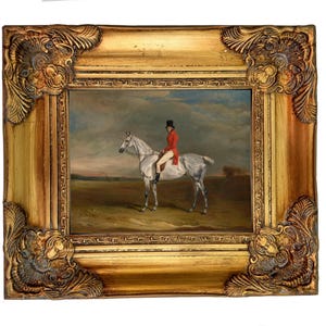 Equestrian Art/Gold ornate frame/Horse giclee print framed