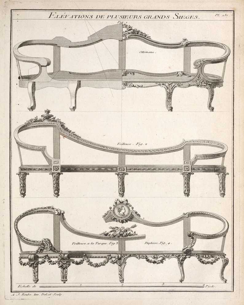 Furniture Art print/chair blueprint/Vintage furniture prints bild 4