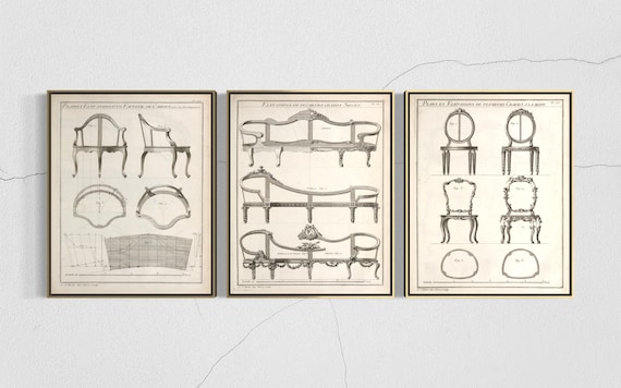 Furniture Art print/chair blueprint/Vintage furniture prints