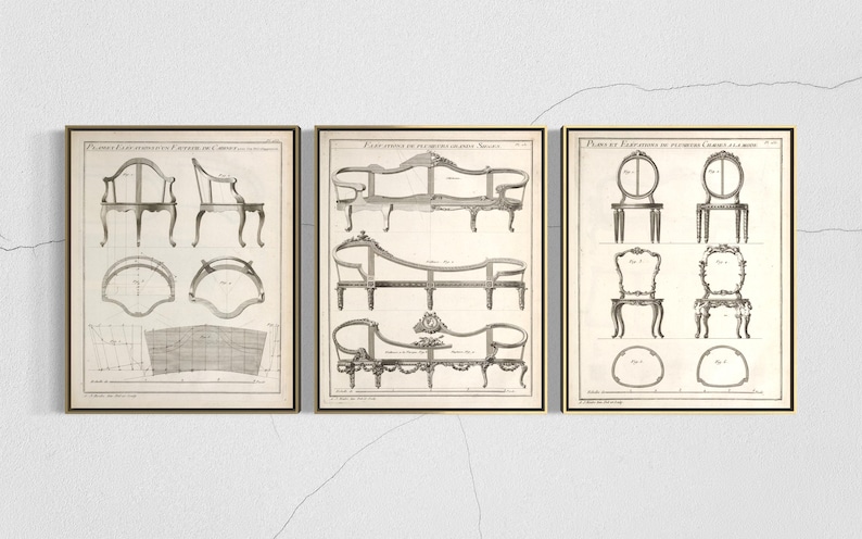 Furniture Art print/chair blueprint/Vintage furniture prints bild 1