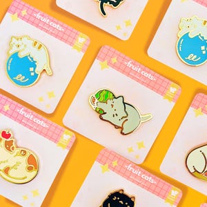 Fruit Cats Hard Enamel Pins Collection Bundle