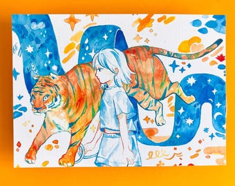 Tiger Girl Small Art Print (5" x 7")