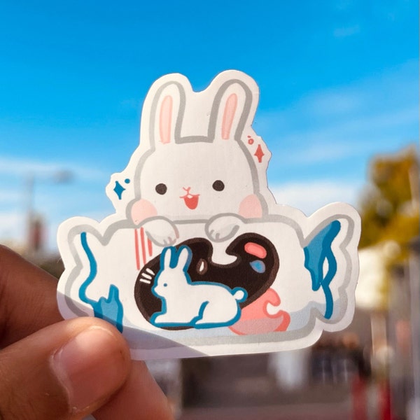 White Rabbit Candy Vinyl Sticker