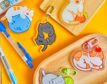 Fruit-Themed Cat Keychains