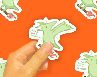 Pterodactyl Arson Glossy Vinyl Sticker
