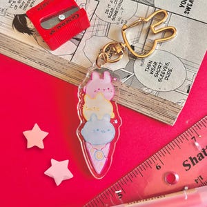 Bunny Icecream Double-Sided Acrylic Keychain