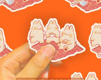 Bunny Picnic Glossy Vinyl Sticker