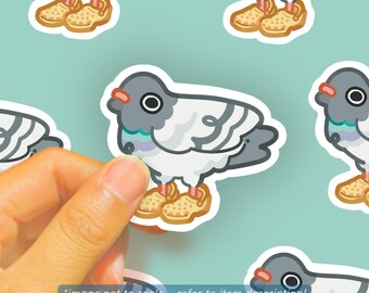 Pigeon with Yellow Clogs Glossy Vinyl Sticker