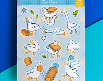 Quack Duck/Geese Vinyl Sticker Sheet (Waterproof)
