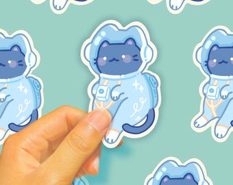 Astro Cat Glossy Vinyl Sticker