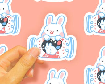 White Rabbit Candy Sticker Glossy Vinyl