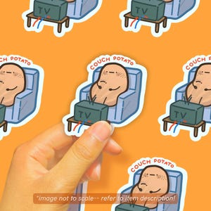 Couch Potato Glossy Vinyl Sticker