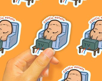 Couch Potato Glossy Vinyl Sticker