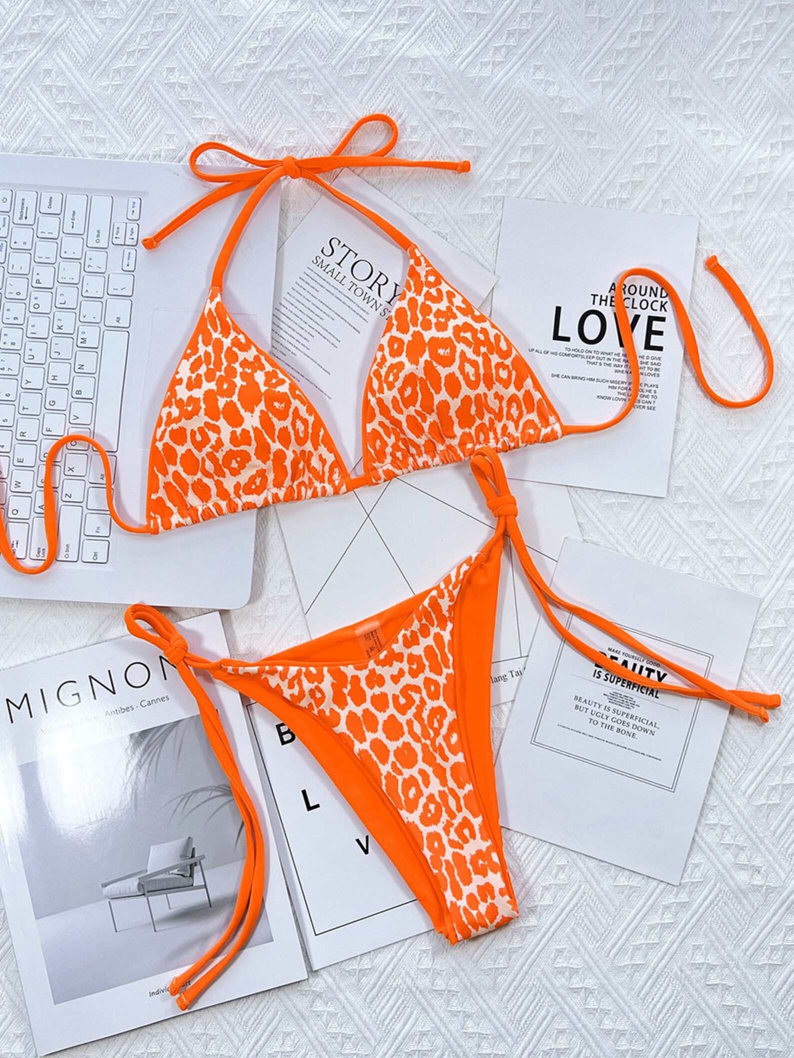 Orange Leopard Micro Bikini 2023 - Etsy UK