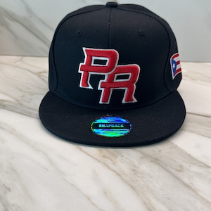 Puerto Rico Flag Snapback Cap: Embroidered PR Hat