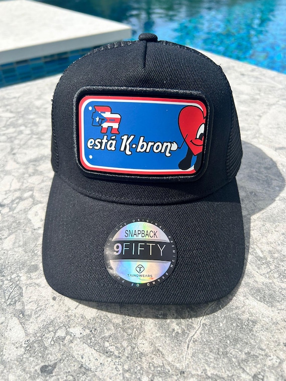 Cappello da camionista nero con stemma di Porto Rico, PR