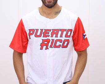 Camiseta de béisbol de Puerto Rico bordada, camisa Boricua Clemente 21