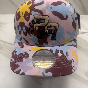 Pink Camoflag Cap, Puerto Rico hat Snapback , Embroidered PR Logo Streetwear