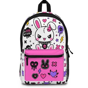 emo mini backpacks HOKMAH Cute Backpack Y2K Daypacks, Grunge Backpack Ita Bag Aesthetic Trendy Itabag Bag Hiking Travel Backpac Daily Use (Black) Cute everyday backpack large enough for small or medium items. MILLEVIBE Japanese Backpack Pin Display
