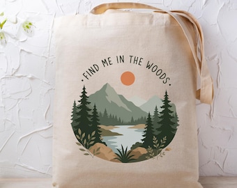 Find Me In The Woods Clipart, 12x12in PNG Transparent PNG, Woodsy Retro Outdoor Illustration, Camping Hiking Nature Art, Digital Download