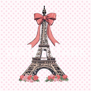 Torre Eiffel PNG Clipart: Ilustración de moda de París (descarga digital) 10x8 pulgadas, Clipart de amantes de París, Clipart de coqueta de la Torre Eiffel, imagen 3