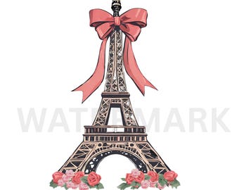 Eiffelturm PNG Clipart: Paris Mode-Illustration (Digitaler Download) 10x8 Zoll, Paris-Liebhaber Clipart Eiffelturm Kokette Clipart,