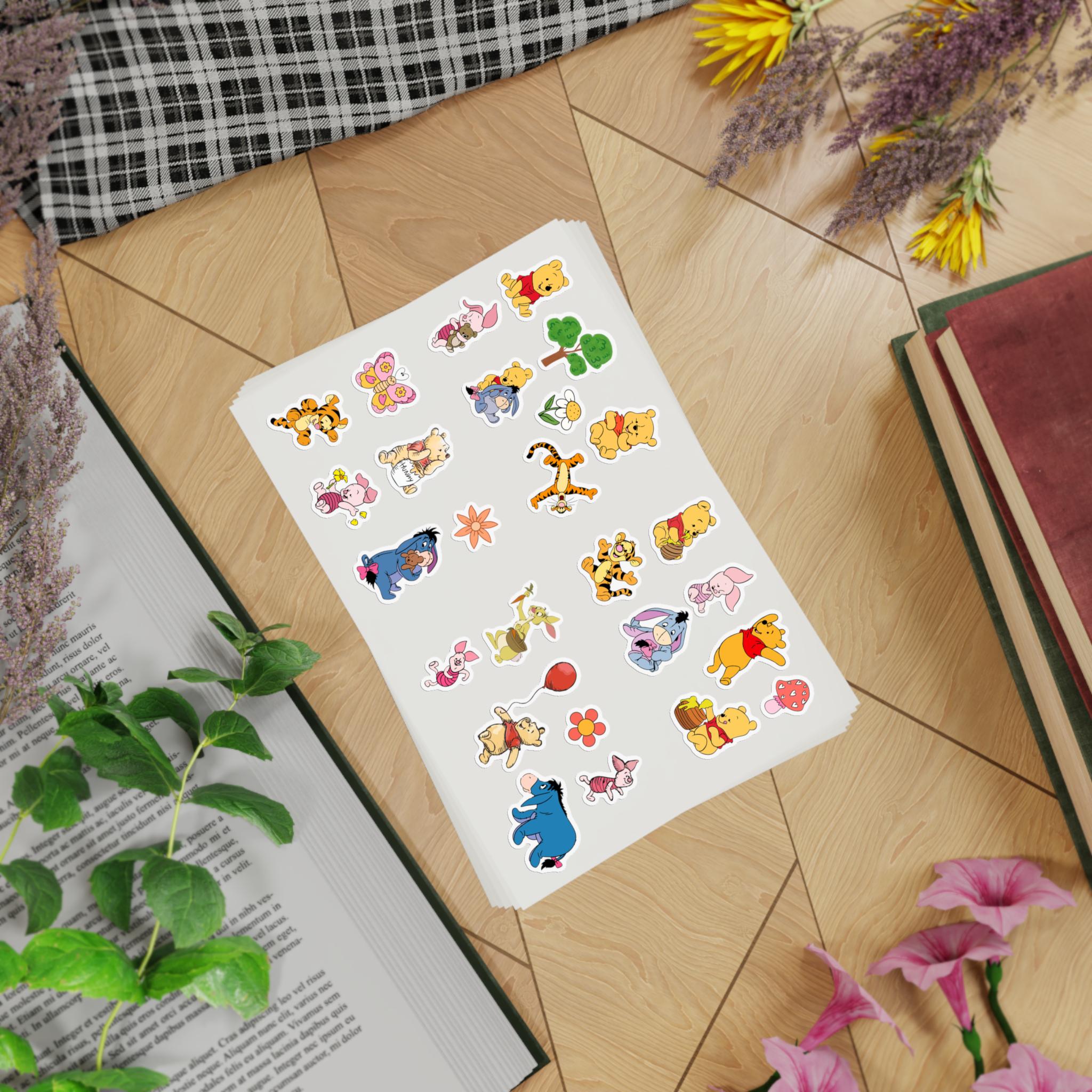 Whimsical Pooh Colorful Stickers Sheet Bundle, for Notebooks, Journals ...