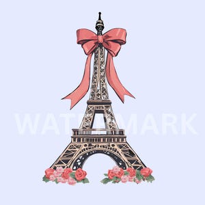 Torre Eiffel PNG Clipart: Ilustración de moda de París (descarga digital) 10x8 pulgadas, Clipart de amantes de París, Clipart de coqueta de la Torre Eiffel, imagen 4