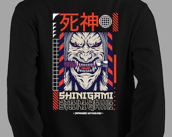 Japanese Oni Hoodie: Vintage Streetwear Graphic Sweatshirt, Japanese Dragon, Streetwear for Men, Japanese Street Style, Oni Mask hoodie